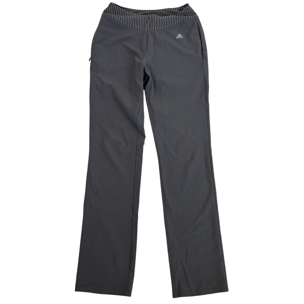 Adidas Golf Gray Pull On Athletic Pants Elastic Waist Zipper Pockets Stretch XS